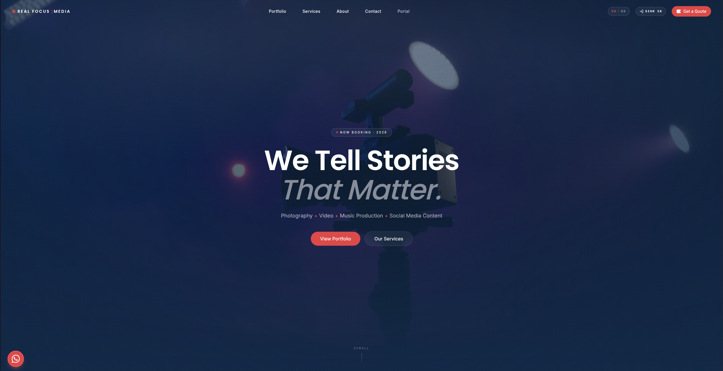 Sitio web de Real Focus Media