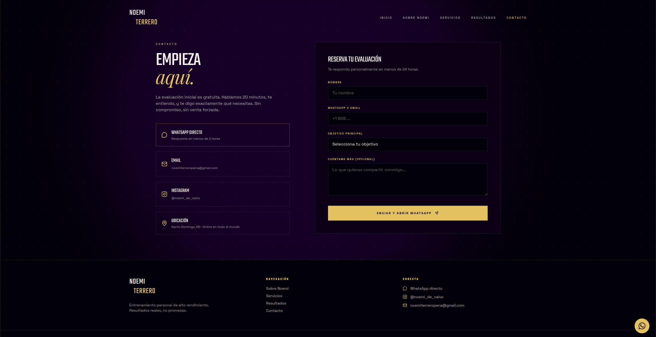Captura 7 del proyecto Noemi Fit